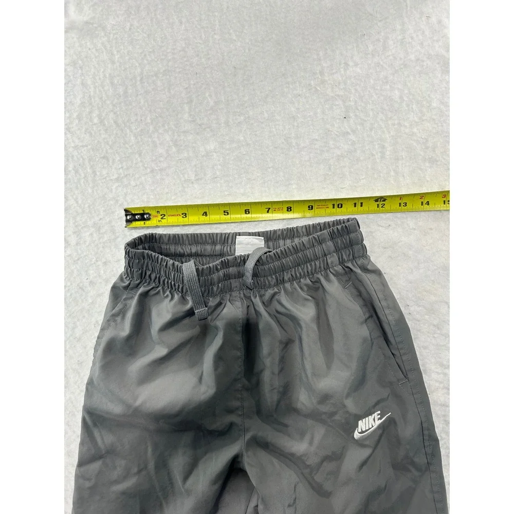 Nike Gray Windbreaker Track Pants Mesh Lined Joggers Boys Medium Embroidery Logo